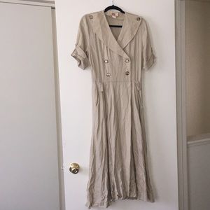 Katie MFG Beige Vintage Trench Dress